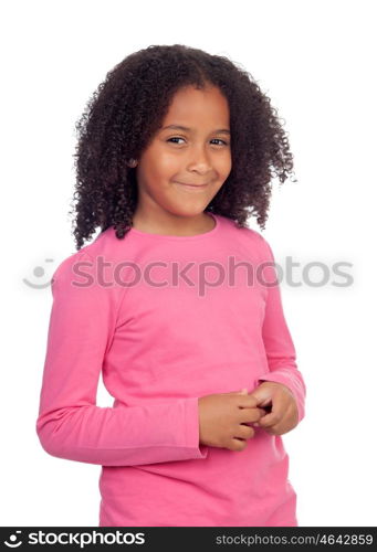 Pretty african girl isolated on a white backgroud