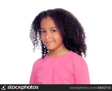Pretty african girl isolated on a white backgroud