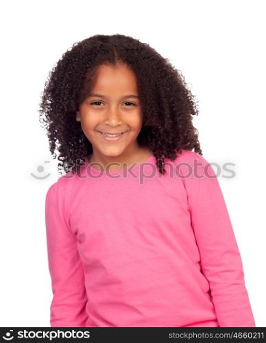 Pretty african girl isolated on a white backgroud