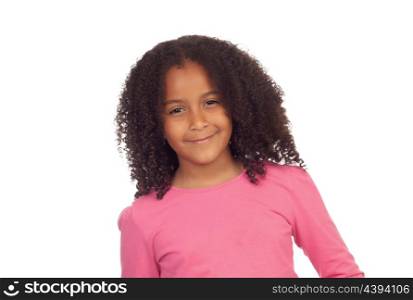 Pretty afro-american girl isolated on a white background