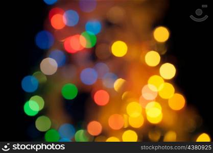 Pretty bright lights as wallpaper. Abstract circular bokeh background of Christmaslights