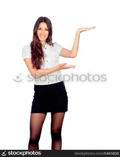 Pretty businesswoman isolated on a white background