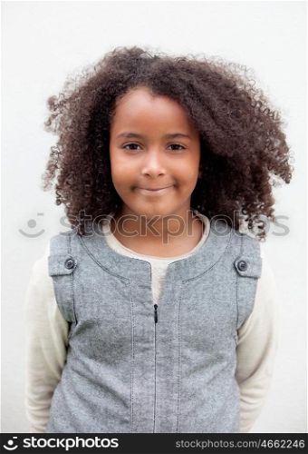 Pretty girl eight years old with beautiful afro hair