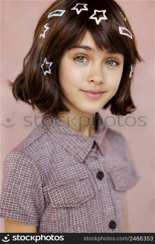 pretty girl with hair clips 2