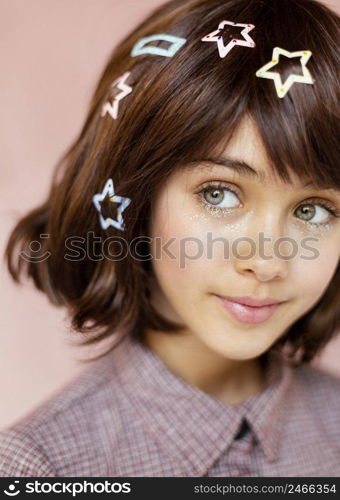 pretty girl with hair clips 3