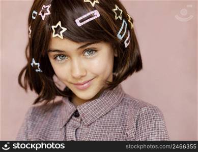 pretty girl with hair clips 5