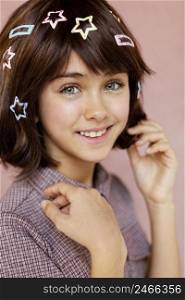 pretty girl with hair clips 6