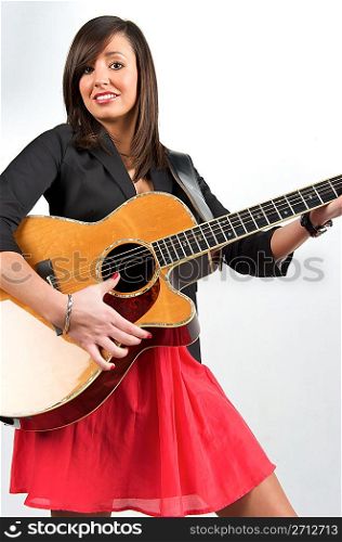 Pretty guitar player