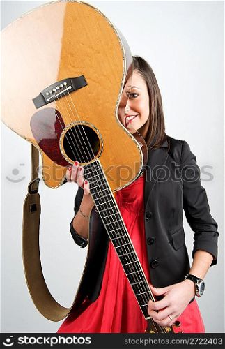 Pretty guitar player