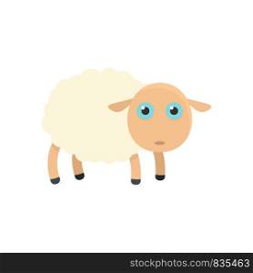 Pretty sheep icon. Flat illustration of pretty sheep vector icon for web isolated on white. Pretty sheep icon, flat style