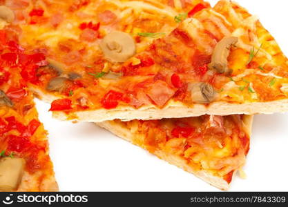 pretty tasty pizza on a white background