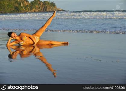 Pretty woman enjoying the beach in Buzios, Brazil
