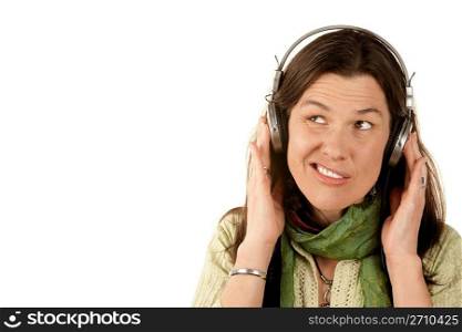 Pretty woman wearing headphones