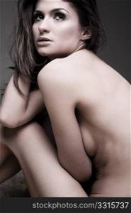Pretty young naked woman portrait