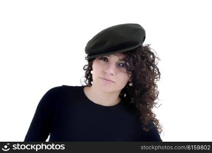 Pretty young woman portrait with copy space