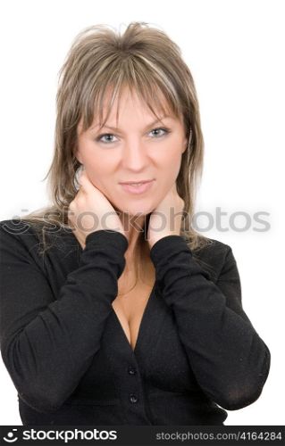 Pretty young women isolated on a white background