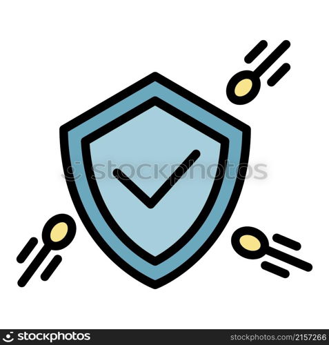 Prevention shiled icon. Outline prevention shiled vector icon color flat isolated. Prevention shiled icon color outline vector