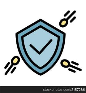 Prevention shiled icon. Outline prevention shiled vector icon color flat isolated. Prevention shiled icon color outline vector