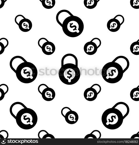 Price Locked Icon Seamless Pattern, Price Fixed Icon, No Price Fluctuation Vector Art Illustration