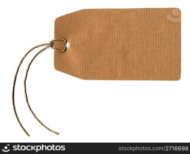 Price tag or address label with string. Tag label