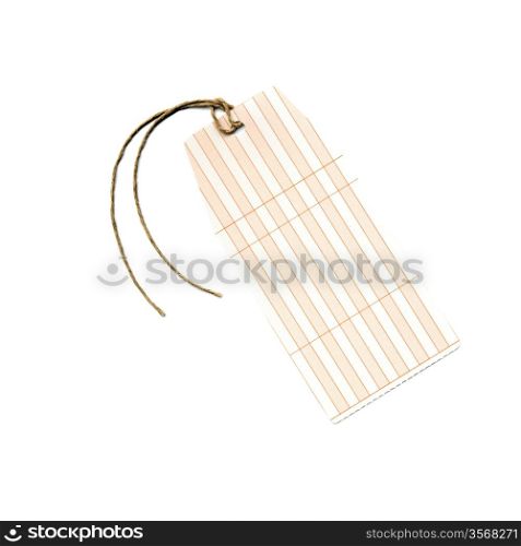 Price tag or address label with string. Tag label