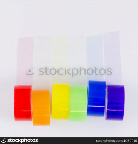 pride flag colors with adhesive tape