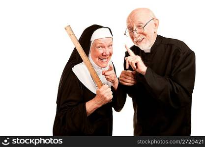 Priest admonsihes mean nun