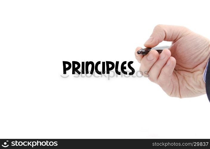 Principles text concept isolated over white background