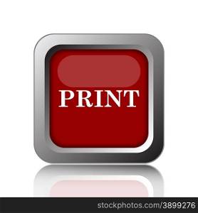 Print icon. Internet button on white background