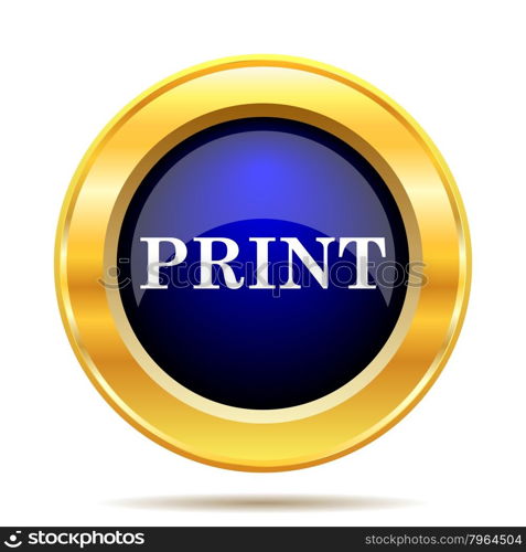 Print icon. Internet button on white background.