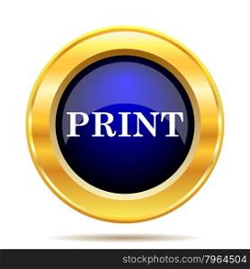 Print icon. Internet button on white background.