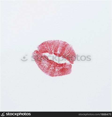 print of red lips on white. Resolution and high quality beautiful photo. print of red lips on white. High quality and resolution beautiful photo concept