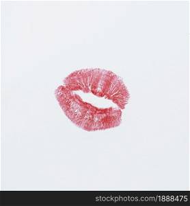 print of red lips on white. Resolution and high quality beautiful photo. print of red lips on white. High quality and resolution beautiful photo concept