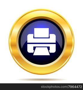 Printer icon. Internet button on white background.