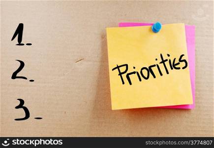 Priorities Concept