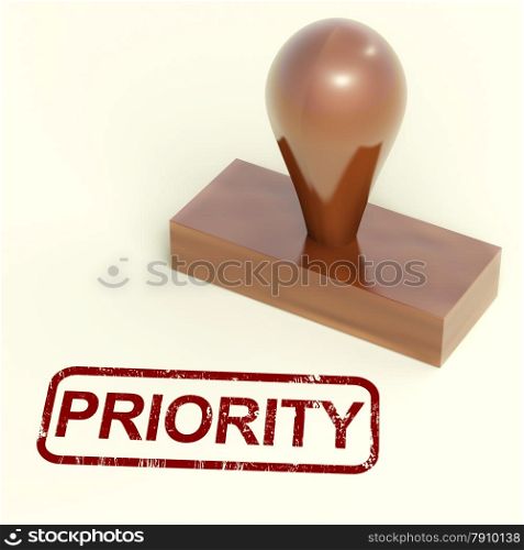 Priority Rubber Stamp Shows Urgent Rush Delivery. Priority Rubber Stamp Showing Urgent Rush Delivery