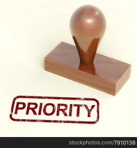 Priority Rubber Stamp Shows Urgent Rush Delivery. Priority Rubber Stamp Showing Urgent Rush Delivery