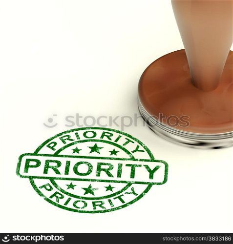 Priority Stamp Showing Rush And Urgent Services. Priority Stamp Showing Rush And Urgent Service