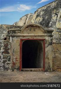 Prison cell in a castle, Castillo de San Felipe, Cartagena, Colombia