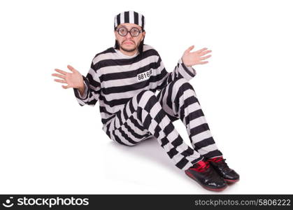 Prison inmate isolated on the white background