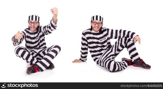 Prison inmate isolated on the white background