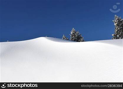 Pristine mountain snow