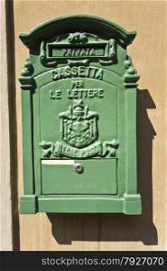 Private antique letter box for incoming mail in Ravenna, Italy
