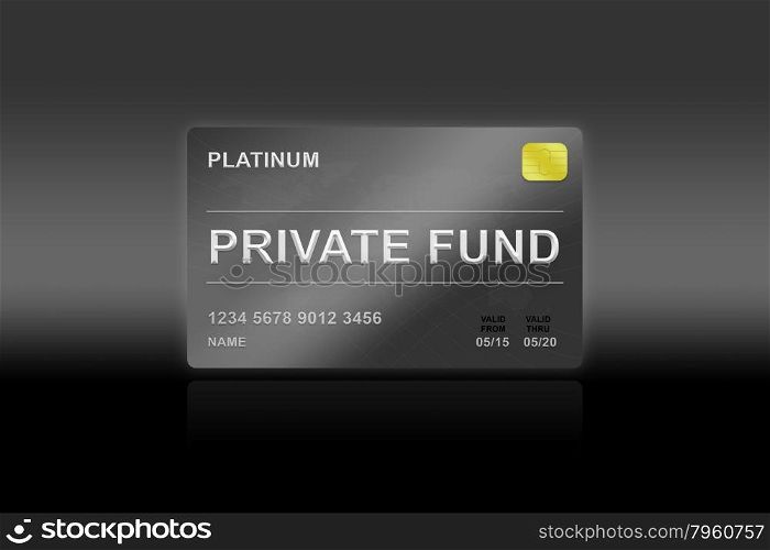 private fund platinum card on black background