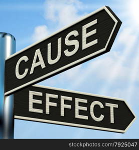 Private Or Public Directions On A Signpost. Cause And Effect Signpost Meaning Results Of Actions