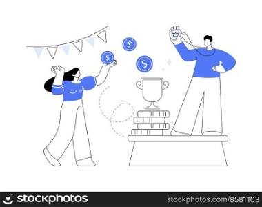 Prize pool abstract concept vector illustration. Prize money distribution, tournament main award, players buyin, entry fee, video game tournament, pool tracker, host event abstract metaphor.. Prize pool abstract concept vector illustration.