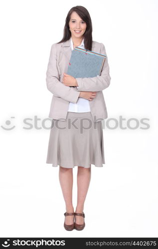 Probationer secretary on white background