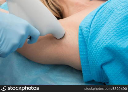 Procedure against hyperhidrosis. Procedure for armpit against hyperhidrosis