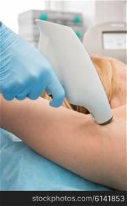 Procedure against hyperhidrosis. Procedure for armpit against hyperhidrosis