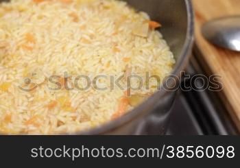 Process cooking of rice.